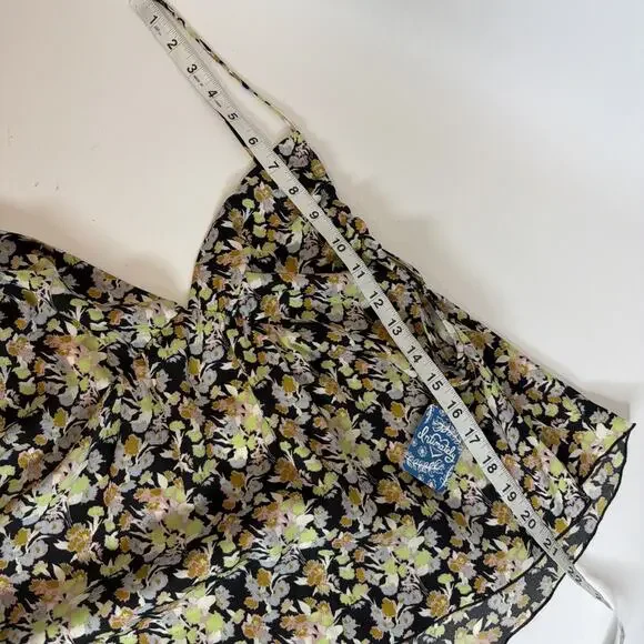 Intimately Free People Floral Cami Tank Top Satin Flowy Low Back Small NWT Boho - Picture 12 of 15
